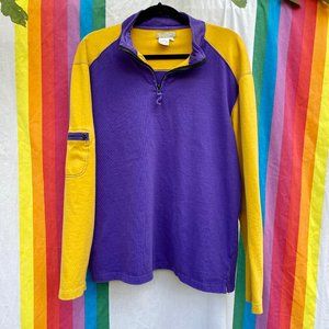Vintage 1990's Purple & Gold Long Sleeve Quarter L